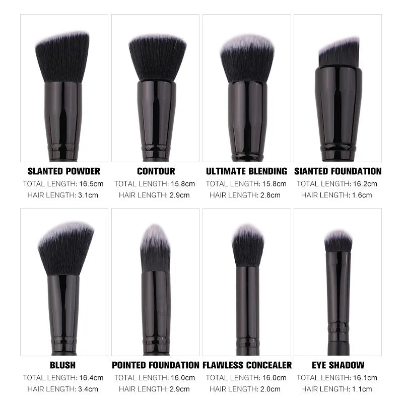 Zoreya Brand Soft Synthetic Bristles Makeup Brush Set Eye Make Up Tool Gift Black Blending Crease Foundation Brushes Box