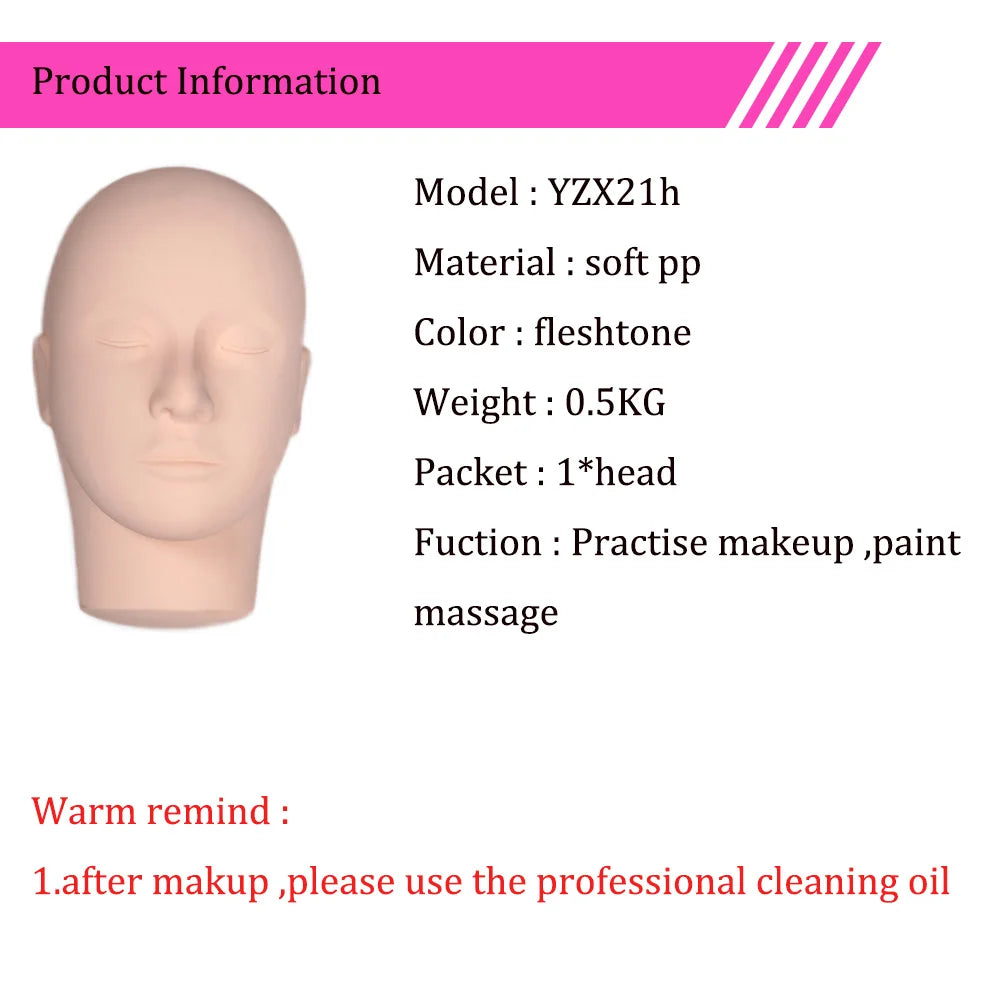 Professional Practise Make up Massage Paint Mannequin Head Great Quality Manequim Soft Dummy Hairdressing Training Head