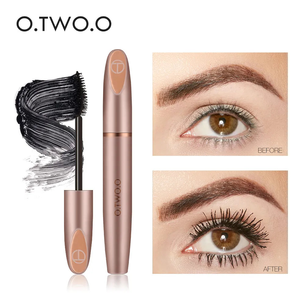 O.TWO.O 3D Silk Fiber Eyelash Black Mascara Waterproof Long Lasting Lash Thick Mascara Long Eyelashes Extension Make Up Mascara