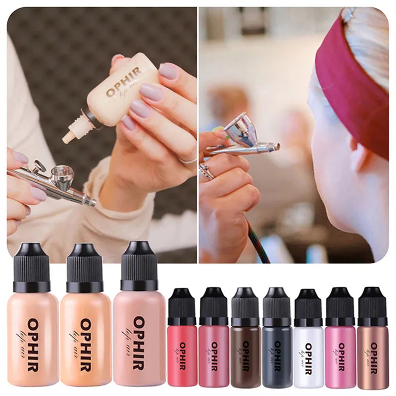 OPHIR Airbrush Makeup Foundation Inks 3 Colors Air Foundation for Face Paint Make-up Salon Cosmetic Makeup Pigment_TA104(2-4-5)