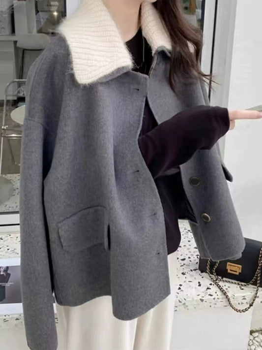 Women's Short Double-Sided Cashmere Korean-Style off-Season Coat