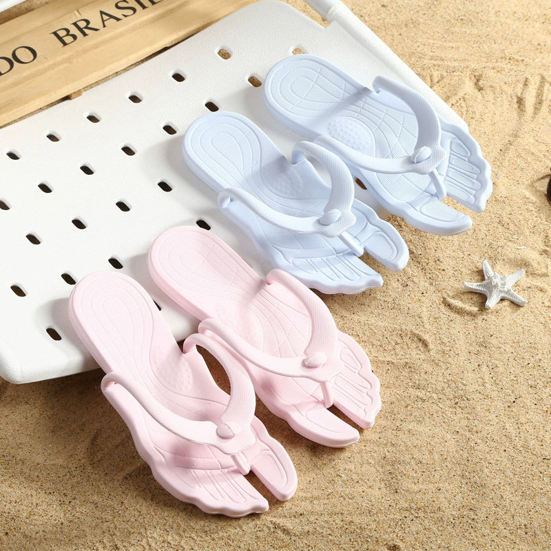 Summer Travel Beach Slippers Portable Bathroom Bath Slippers Folding Removable Flip Flops Men's Women Couple Slippers