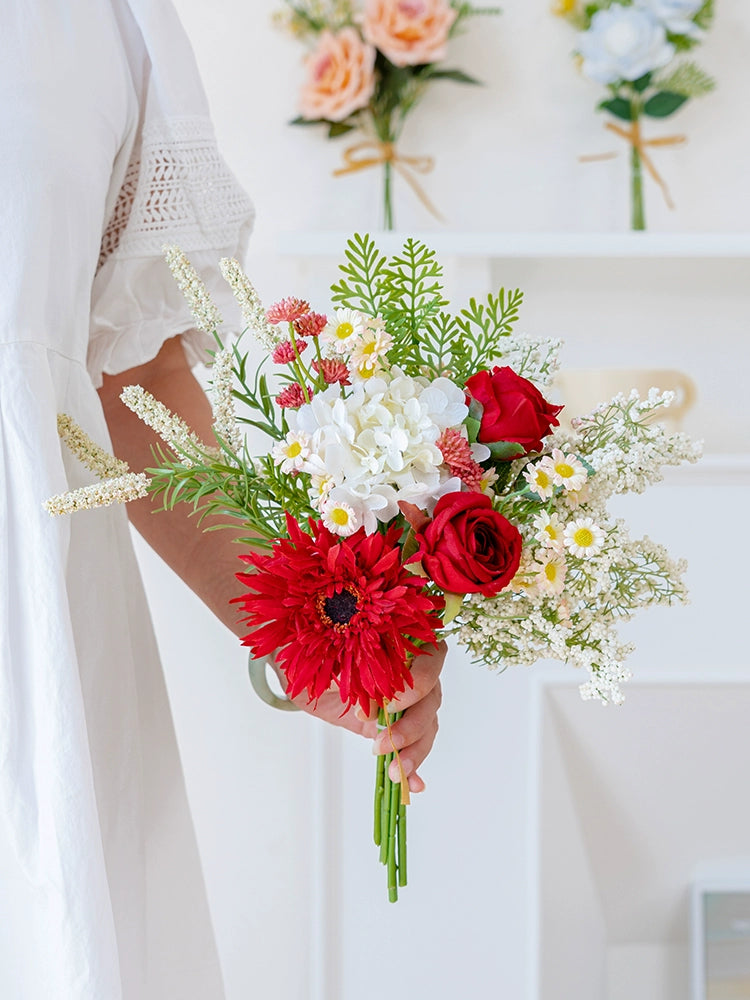 Roomtour Small Artificial Bouquet Decorative Flower Artificial Flower Handwriting Artificial Flower Fancy Bridal Bouquet Artificial Flower Arrangement