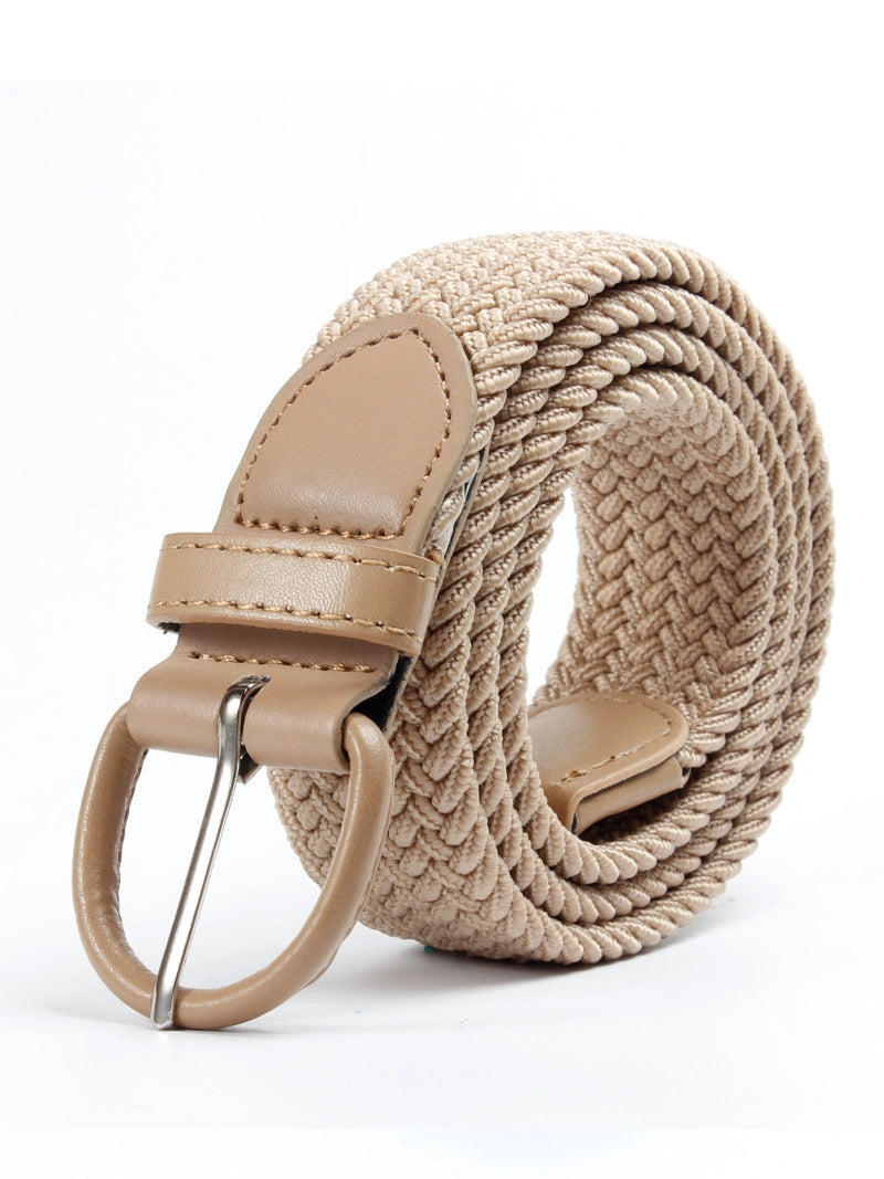 Non-Hole All-Match Elastic Women's Military Training Woven Canvas Belt