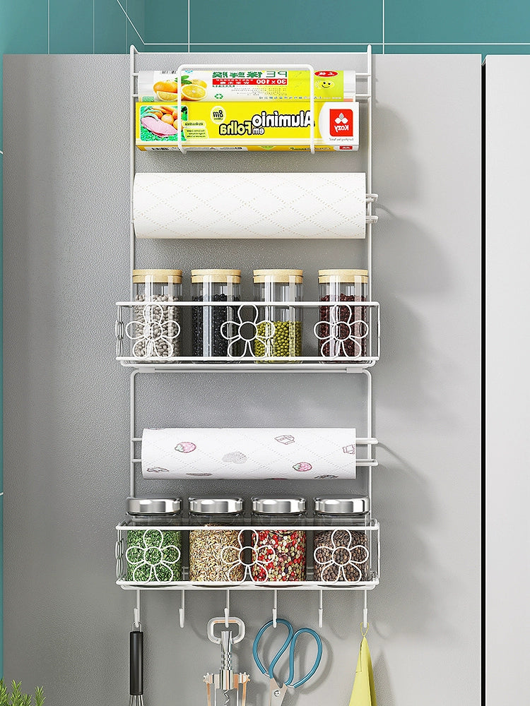 Refrigerator Storage Rack Side Rack Kitchen Supplies Multi-Layer Fresh-Keeping Bag Seasoning Gap Multi-Functional Household Storage Rack