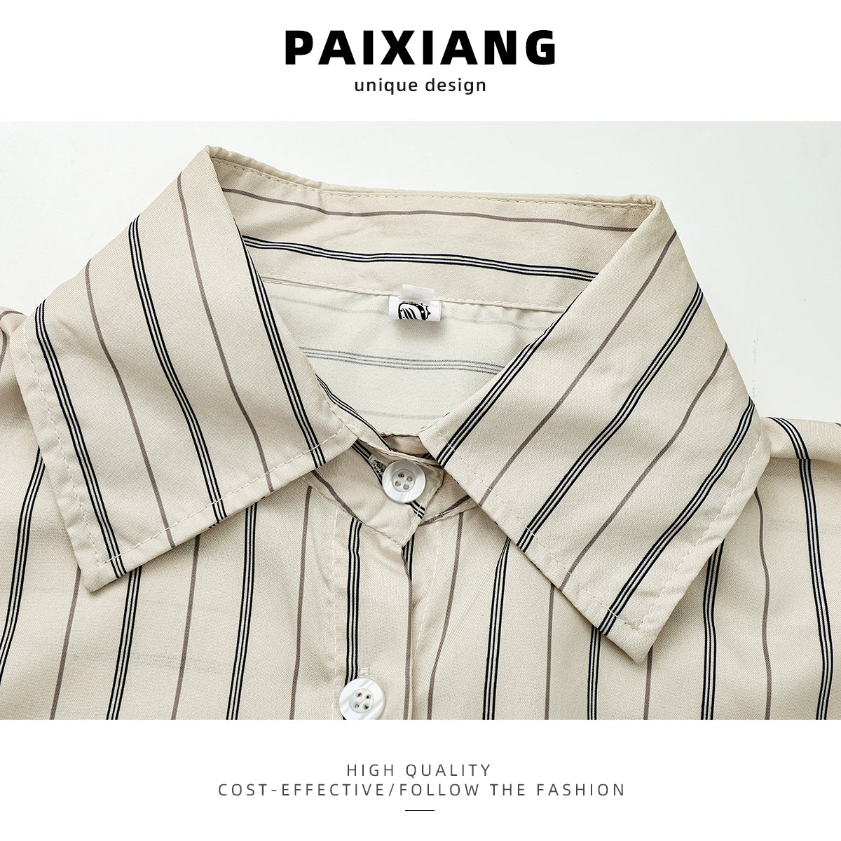 Paixiang Apricot Inner Loose Long Sleeve Shirt