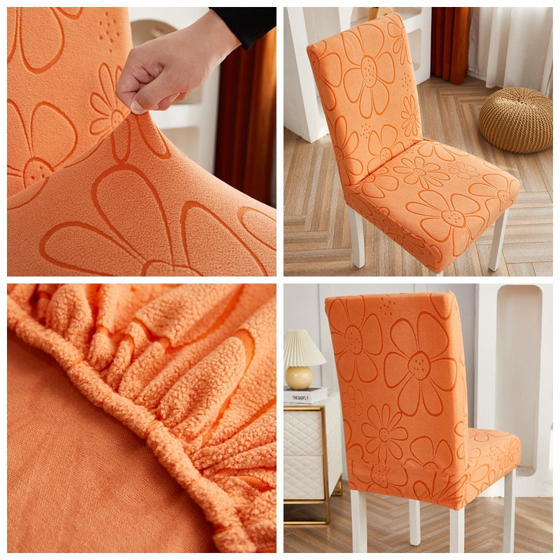 Thickened Elastic Universal Dining Table Chair Cover Household Cushion Backrest Universal Leather Wooden Bench SUNFLOWER Seat Cover