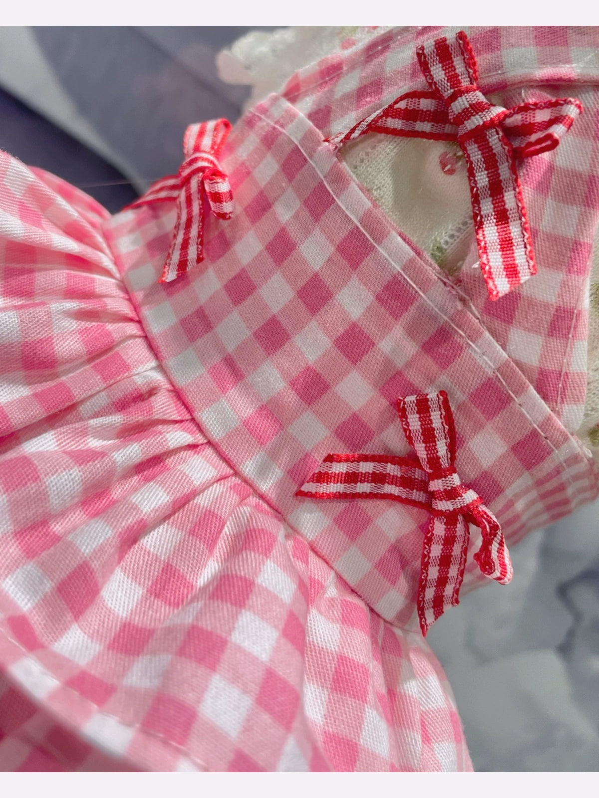 Pet Dog Clothes Suspender Skirt Red Plaid Cotton Pettiskirt Pastoral Lovely Small Puppy Dress Autumn Clothing