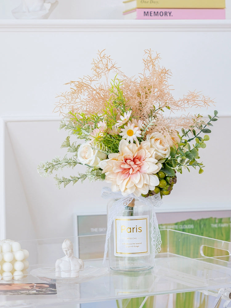 Roomtour Small Artificial Bouquet Decorative Flower Artificial Flower Handwriting Artificial Flower Fancy Bridal Bouquet Artificial Flower Arrangement