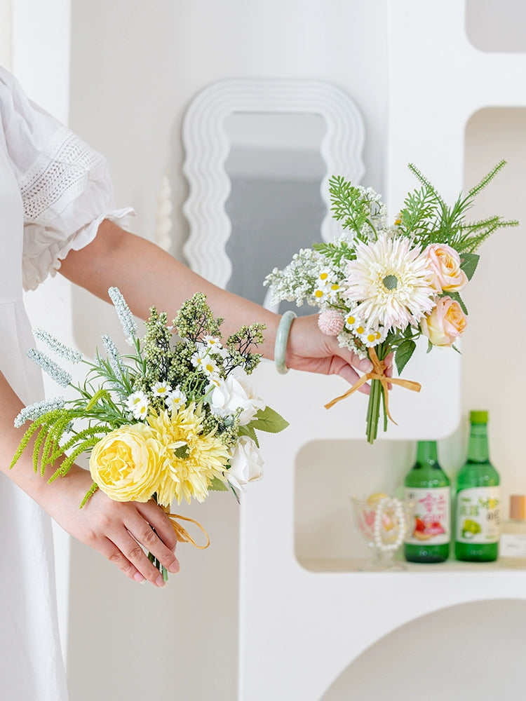 Roomtour Small Artificial Bouquet Decorative Flower Artificial Flower Handwriting Artificial Flower Fancy Bridal Bouquet Artificial Flower Arrangement