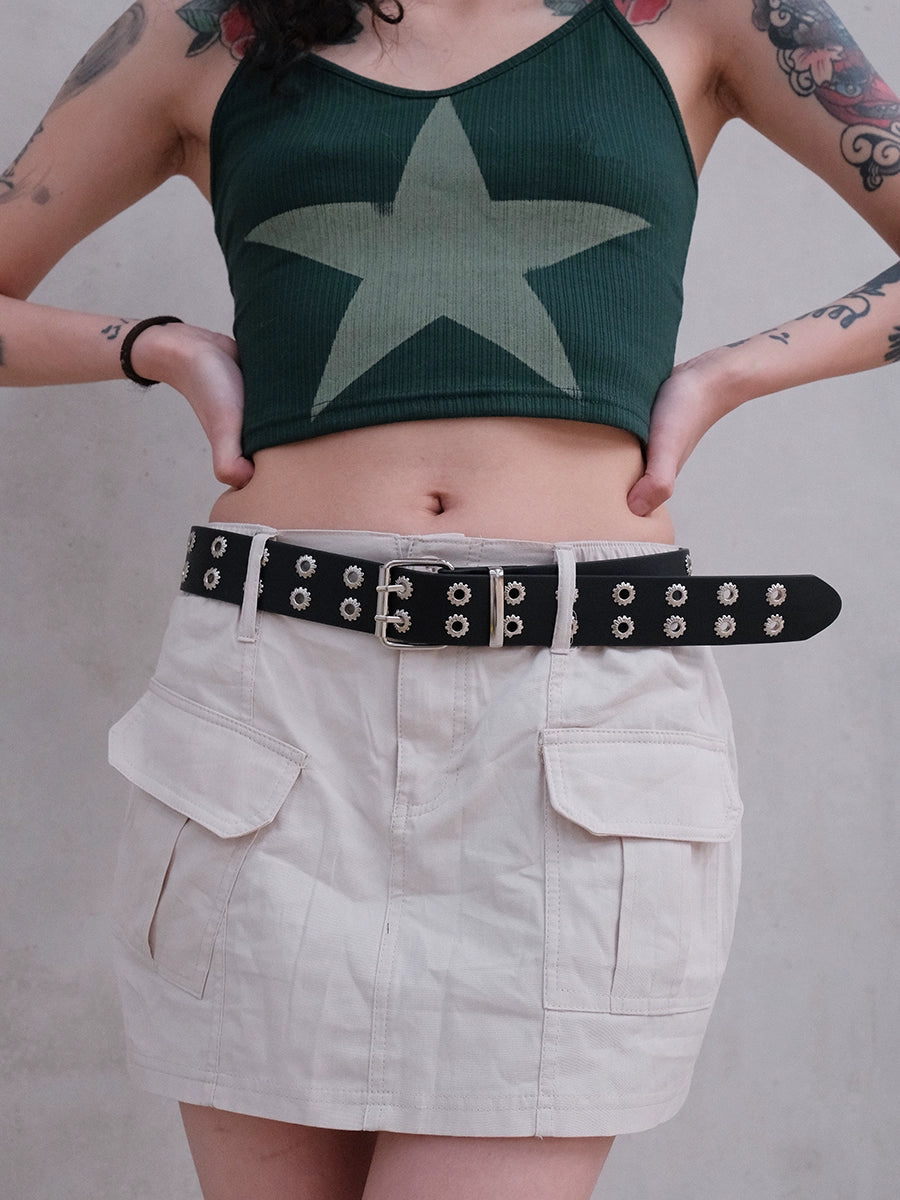 Punk Subculture Belt Men Women Double Hole Youth Pin Buckle