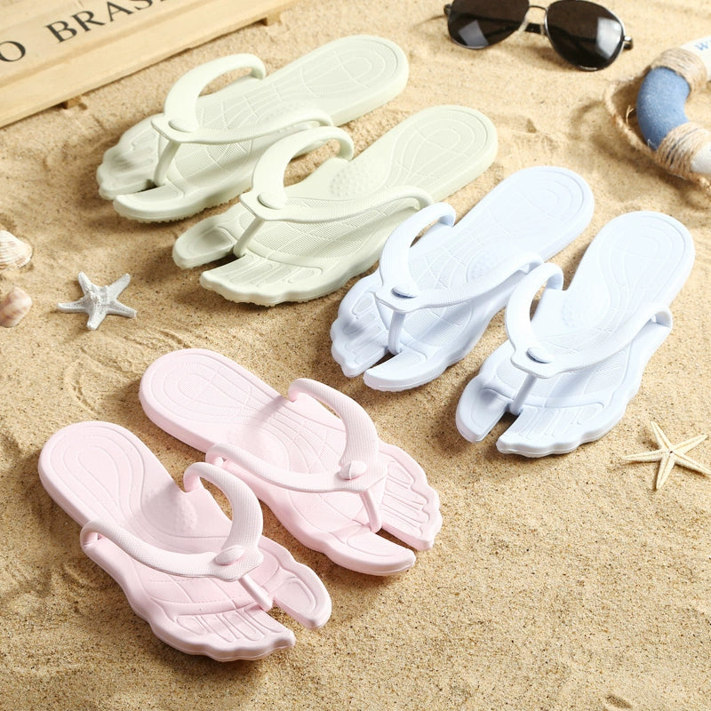 Summer Travel Beach Slippers Portable Bathroom Bath Slippers Folding Removable Flip Flops Men's Women Couple Slippers