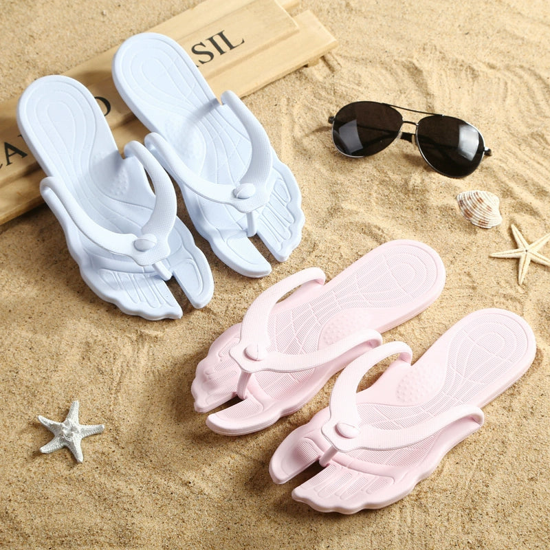 Summer Travel Beach Slippers Portable Bathroom Bath Slippers Folding Removable Flip Flops Men's Women Couple Slippers